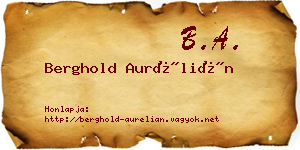 Berghold Aurélián névjegykártya
